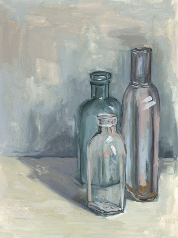 Still Life with Bottles II White Modern Wood Framed Art Print with Double Matting by Wang, Melissa