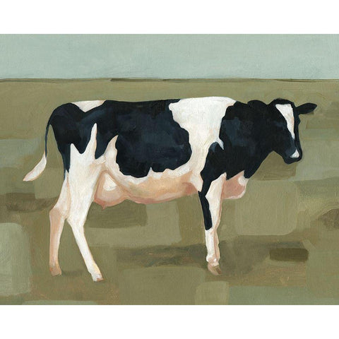 Bovine Portrait I White Modern Wood Framed Art Print by Scarvey, Emma