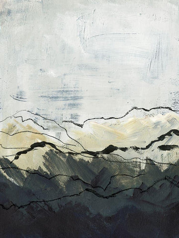 Winter Mountains I White Modern Wood Framed Art Print with Double Matting by Parker, Jennifer Paxton