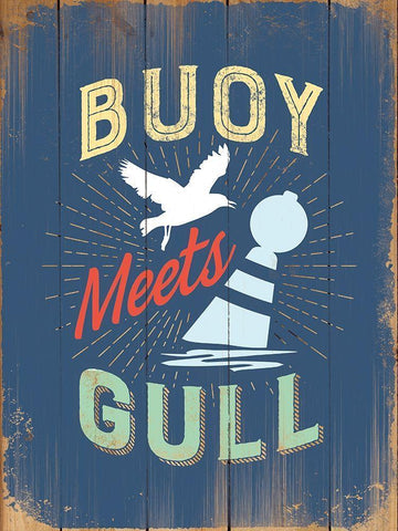 Punny Coastal IV Black Ornate Wood Framed Art Print with Double Matting by Brando, J.J.