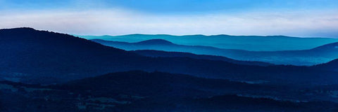 Misty Mountains I White Modern Wood Framed Art Print with Double Matting by McLoughlin, James