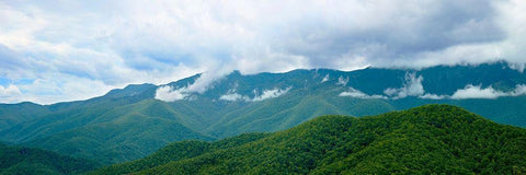 Misty Mountains II White Modern Wood Framed Art Print with Double Matting by McLoughlin, James