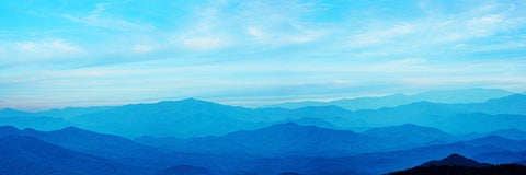 Misty Mountains III White Modern Wood Framed Art Print with Double Matting by McLoughlin, James