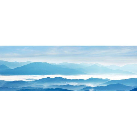 Misty Mountains IX Black Modern Wood Framed Art Print by McLoughlin, James