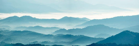 Misty Mountains X Black Ornate Wood Framed Art Print with Double Matting by McLoughlin, James