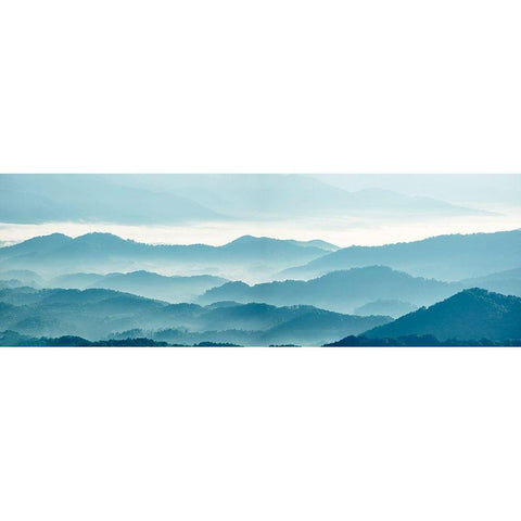 Misty Mountains X Black Modern Wood Framed Art Print by McLoughlin, James