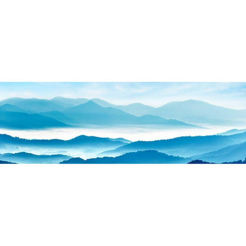 Misty Mountains XI Black Modern Wood Framed Art Print by McLoughlin, James