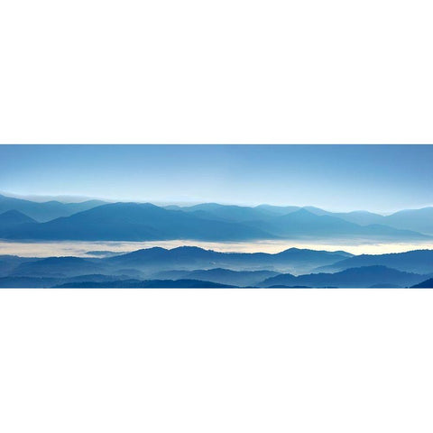 Misty Mountains XII Black Modern Wood Framed Art Print by McLoughlin, James