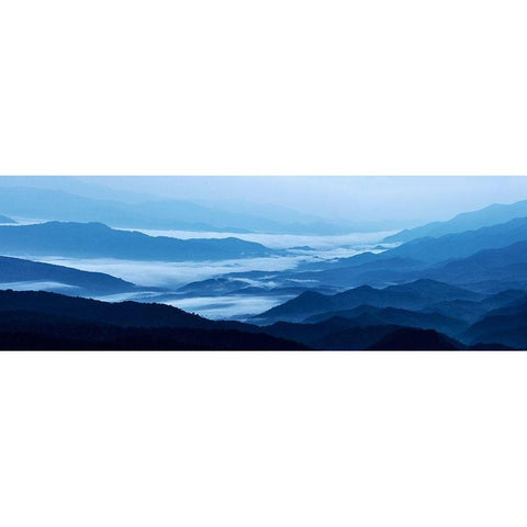 Misty Mountains XIII Black Modern Wood Framed Art Print with Double Matting by McLoughlin, James