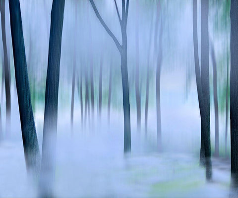 Misty Mountains XVI White Modern Wood Framed Art Print with Double Matting by McLoughlin, James