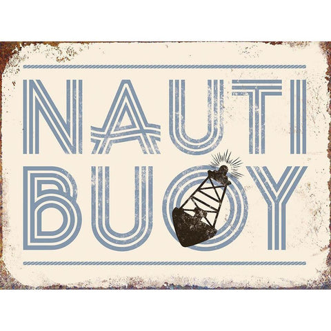 Punny Nautical V White Modern Wood Framed Art Print by Brando, J.J.