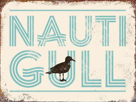 Punny Nautical VI White Modern Wood Framed Art Print with Double Matting by Brando, J.J.