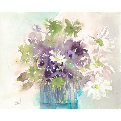 Center Piece I White Modern Wood Framed Art Print by Dixon, Samuel