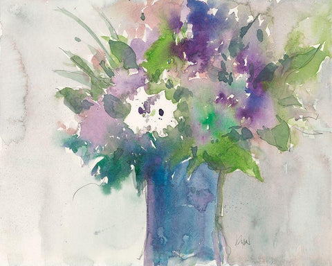 Center Piece II Black Ornate Wood Framed Art Print with Double Matting by Dixon, Samuel