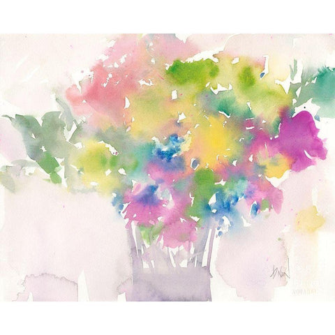 Floral Moment I Black Modern Wood Framed Art Print with Double Matting by Dixon, Samuel