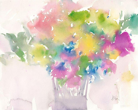 Floral Moment I Black Ornate Wood Framed Art Print with Double Matting by Dixon, Samuel