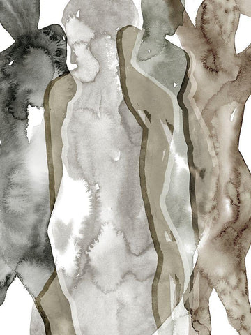 Earth Women I White Modern Wood Framed Art Print with Double Matting by Popp, Grace