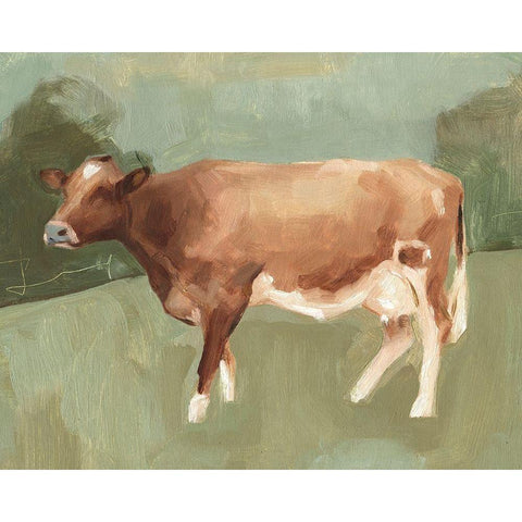 Bovine Field I White Modern Wood Framed Art Print by Scarvey, Emma