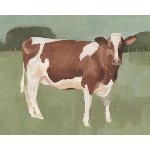 Bovine Field II Black Modern Wood Framed Art Print by Scarvey, Emma