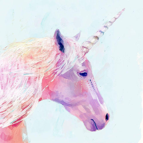 Mystic Unicorn I White Modern Wood Framed Art Print by Borges, Victoria