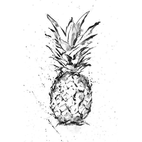 Pineapple Ink Study I Gold Ornate Wood Framed Art Print with Double Matting by Harper, Ethan