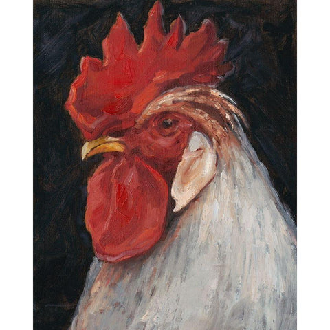 Rooster Portrait II Gold Ornate Wood Framed Art Print with Double Matting by Harper, Ethan