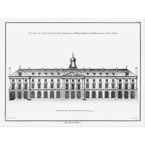 Architectural Elevation II Gold Ornate Wood Framed Art Print with Double Matting by Diderot, Denis