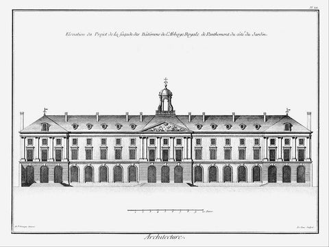 Architectural Elevation II Black Ornate Wood Framed Art Print with Double Matting by Diderot, Denis