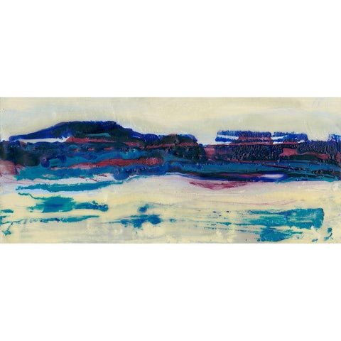 Vibrant Horizon I Black Modern Wood Framed Art Print with Double Matting by Holland, J.