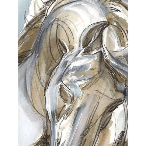 Horse Abstraction I White Modern Wood Framed Art Print by Parker, Jennifer Paxton