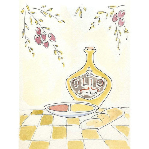 Olio della Cucina I Black Modern Wood Framed Art Print with Double Matting by Paul, Alan