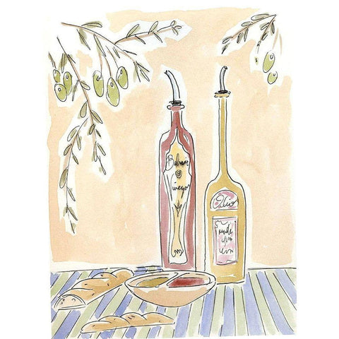 Olio della Cucina IV Black Modern Wood Framed Art Print with Double Matting by Paul, Alan