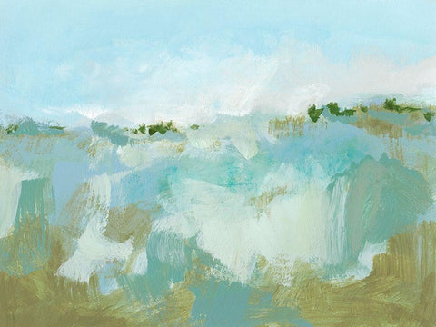 West Wind I White Modern Wood Framed Art Print with Double Matting by Long, Christina
