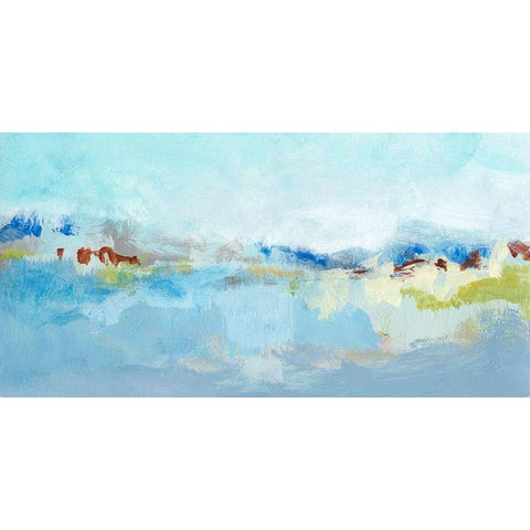 Sea Breeze Landscape I Black Modern Wood Framed Art Print with Double Matting by Long, Christina