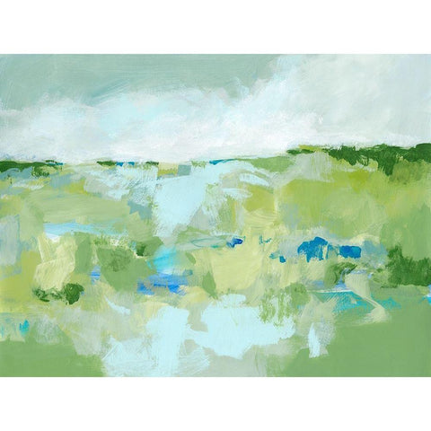 Spring Green I White Modern Wood Framed Art Print by Long, Christina