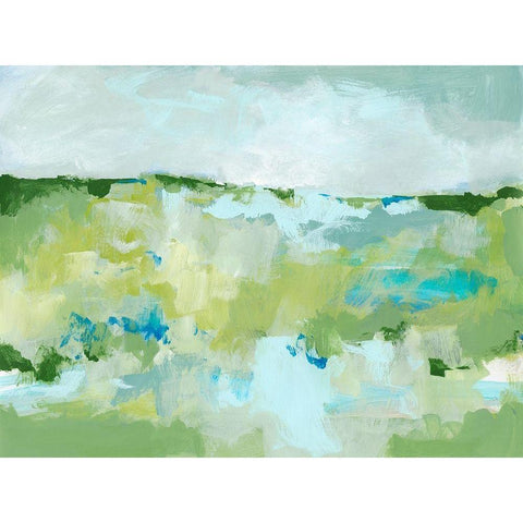 Spring Green II Gold Ornate Wood Framed Art Print with Double Matting by Long, Christina