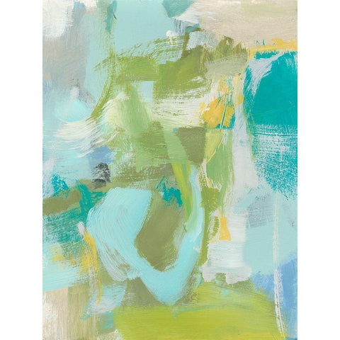 Sea Glass Abstraction I Black Modern Wood Framed Art Print with Double Matting by Long, Christina