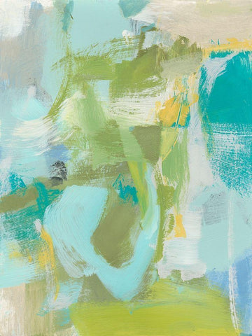 Sea Glass Abstraction I White Modern Wood Framed Art Print with Double Matting by Long, Christina