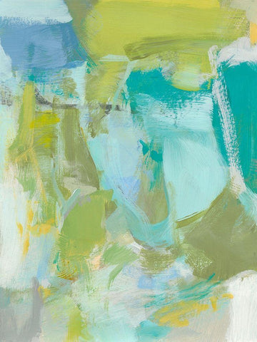 Sea Glass Abstraction II White Modern Wood Framed Art Print with Double Matting by Long, Christina