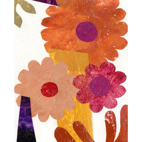 Fiesta Floral I Black Modern Wood Framed Art Print with Double Matting by Moore, Regina