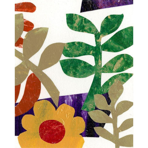 Fiesta Floral II White Modern Wood Framed Art Print by Moore, Regina
