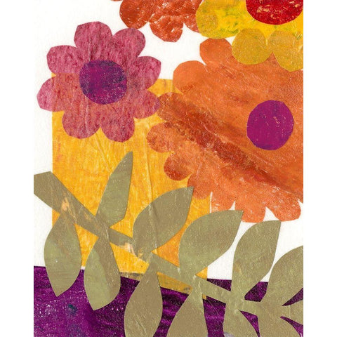 Fiesta Floral IV White Modern Wood Framed Art Print by Moore, Regina