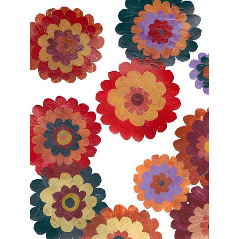 Scattered Blooms I Black Modern Wood Framed Art Print with Double Matting by Moore, Regina