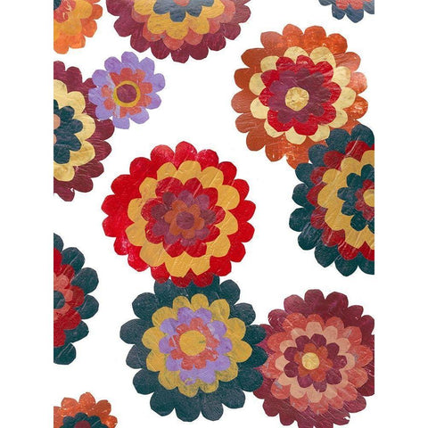 Scattered Blooms II Gold Ornate Wood Framed Art Print with Double Matting by Moore, Regina