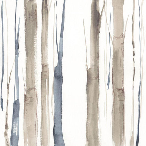 Duo Tone Trees II White Modern Wood Framed Art Print by Goldberger, Jennifer