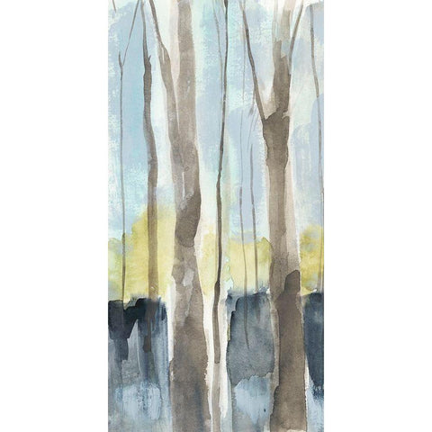 Treeline Diptych I White Modern Wood Framed Art Print by Goldberger, Jennifer