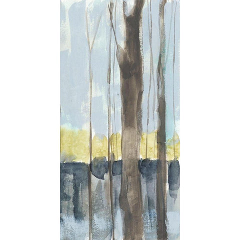 Treeline Diptych II Black Modern Wood Framed Art Print with Double Matting by Goldberger, Jennifer