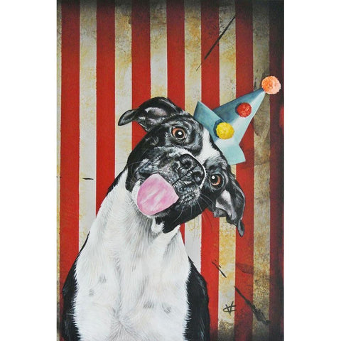 Party Dog I Black Modern Wood Framed Art Print with Double Matting by Coleman, Victoria