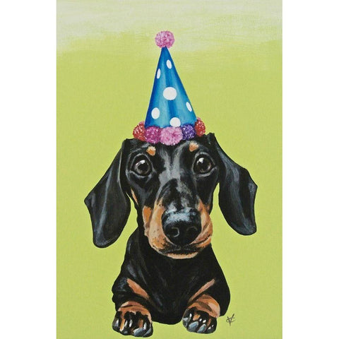 Party Dog III Gold Ornate Wood Framed Art Print with Double Matting by Coleman, Victoria