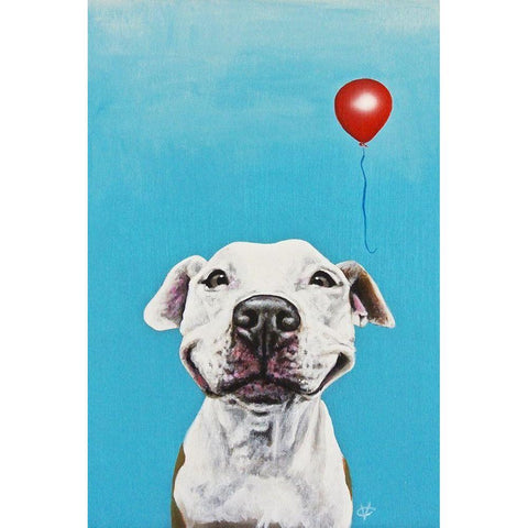 Party Dog V Gold Ornate Wood Framed Art Print with Double Matting by Coleman, Victoria